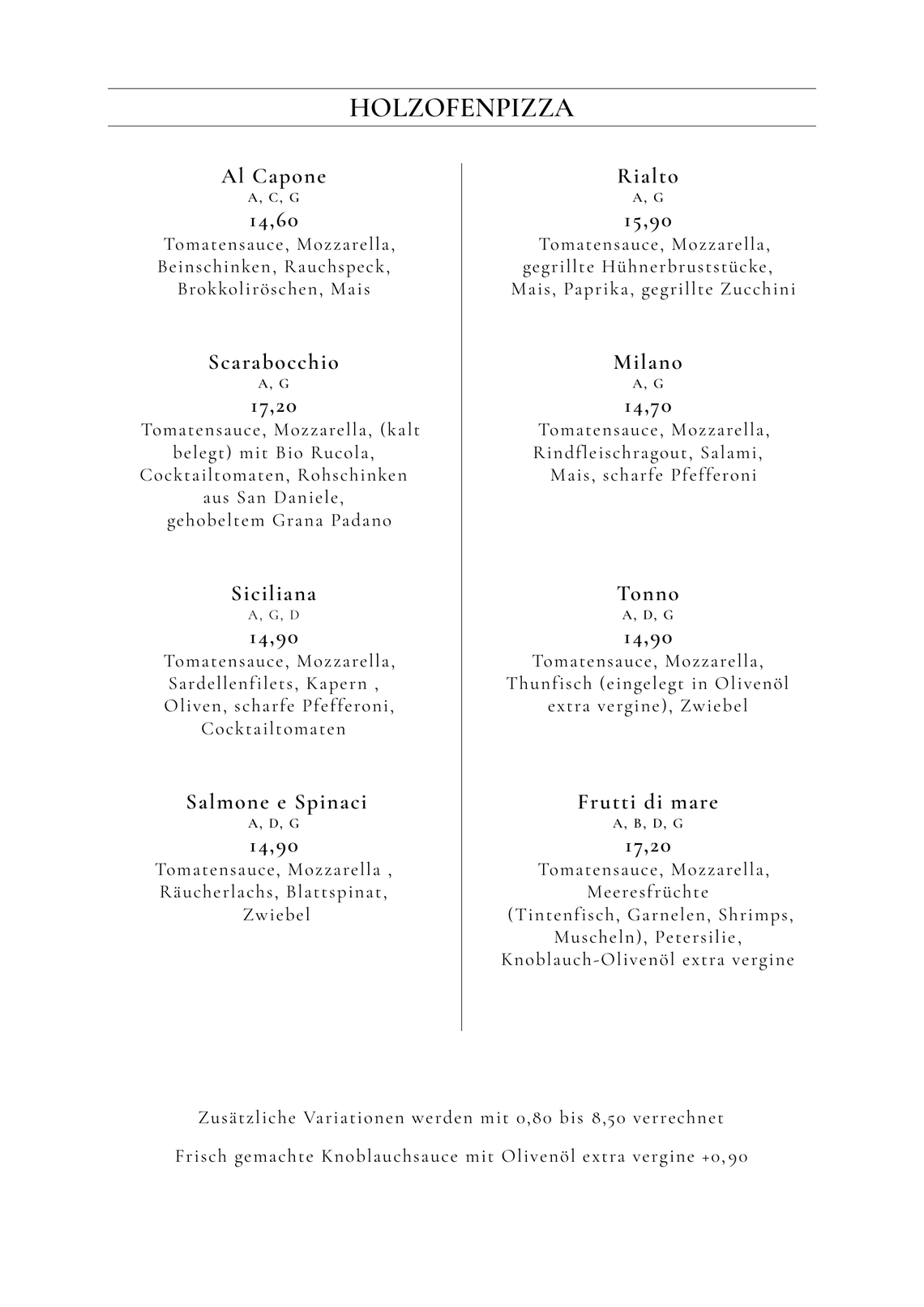 Neue Speisekarte 27.06.2025 