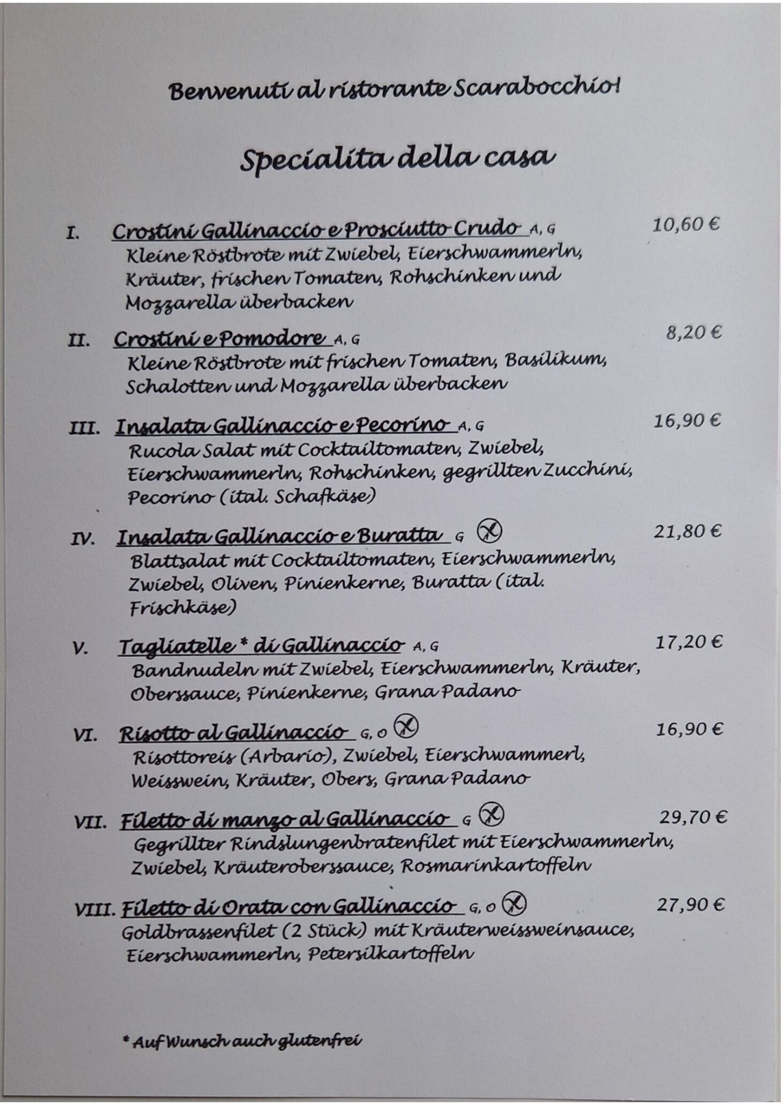 Spezialitätenkarte ab 07.2025
