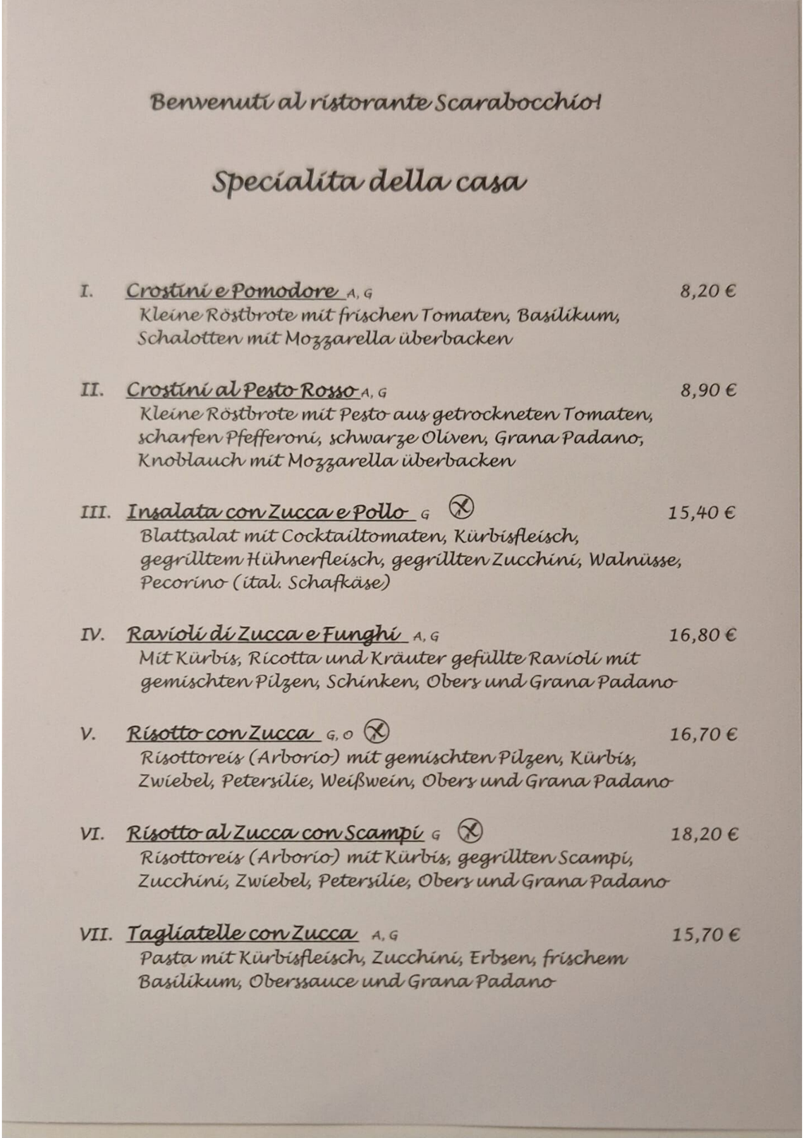 Spezialitätenkarte ab 10.2025