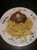 Heute gibts
1. Holzhackersteak mit Pommes Frittes und Kräuterbutter
und,
2.Augsburger mit Rahmgemüse