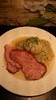 Heute gibts
1. Surbraten mit Sauerkraut und Semmelknödel
und 
2. Würstel mit Saft und Gebäck