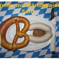 Weiße mit Händlmaier Senf und Brez`n