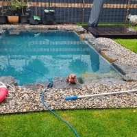 Naturpoolbau Erste Füllung
