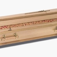 Eichensarg mit roter Korkeinlage
