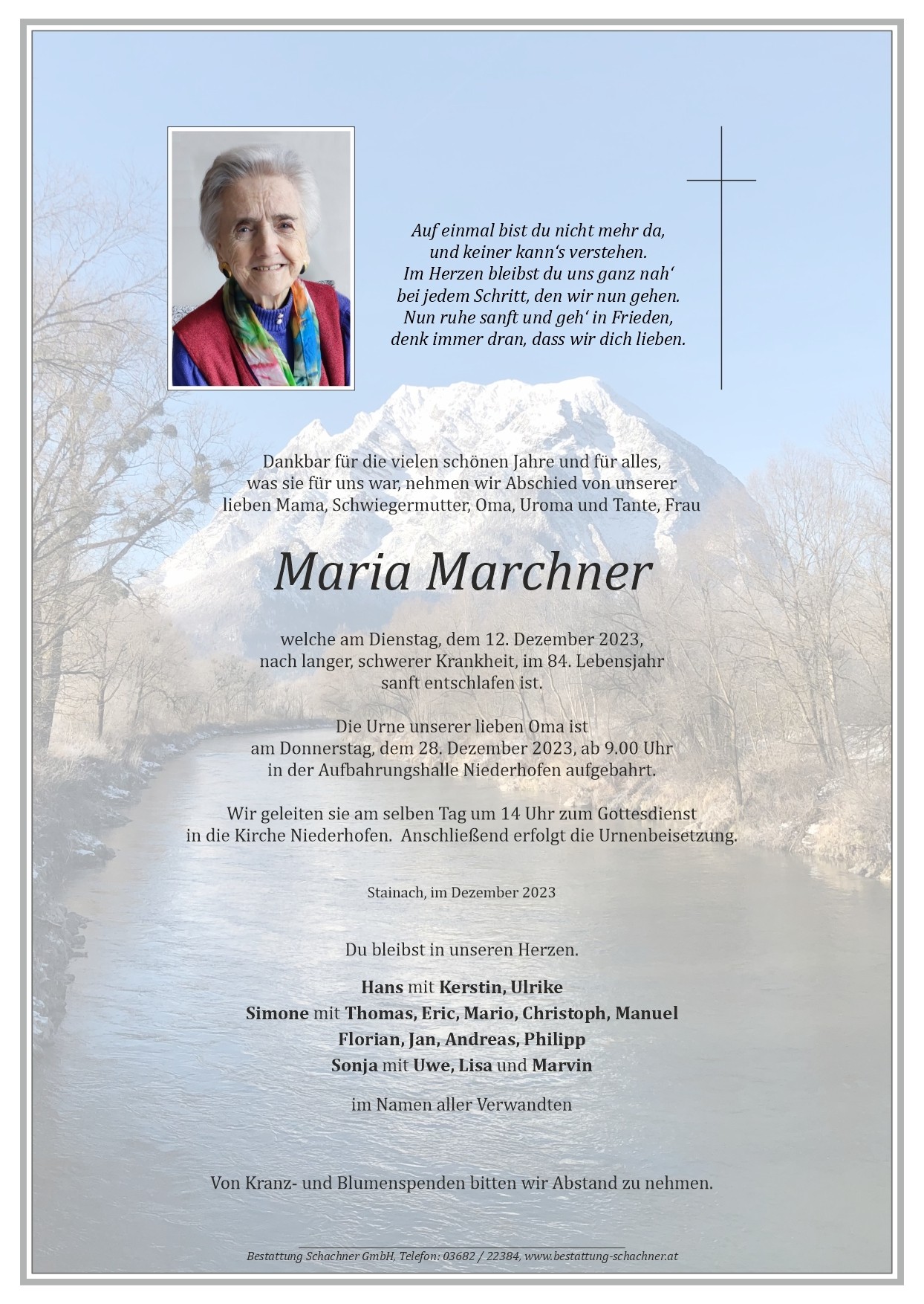 Todesfälle (Bestattung Schachner)