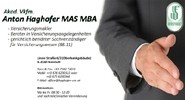 Akad. Vkfm. Anton Haghofer MAS MBA, VERSFINANZ-Versicherungsmakler und gerichtlich beeideter Sachverständiger für Versicherungswesen in Freistadt.