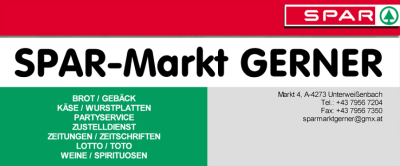 SPAR-Markt GERNER, Ihr Nahversorger in Unterweißenbach im Bezirk Freistadt.