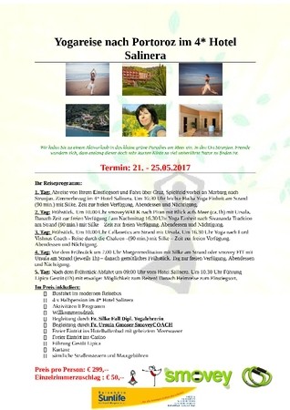 Yogareise nach Portoroz im 4* Hotel Salinera - Termin: 21.05.2017 - 25.05.2017
