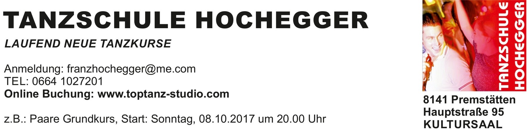 Laufend neue Tanzkurse