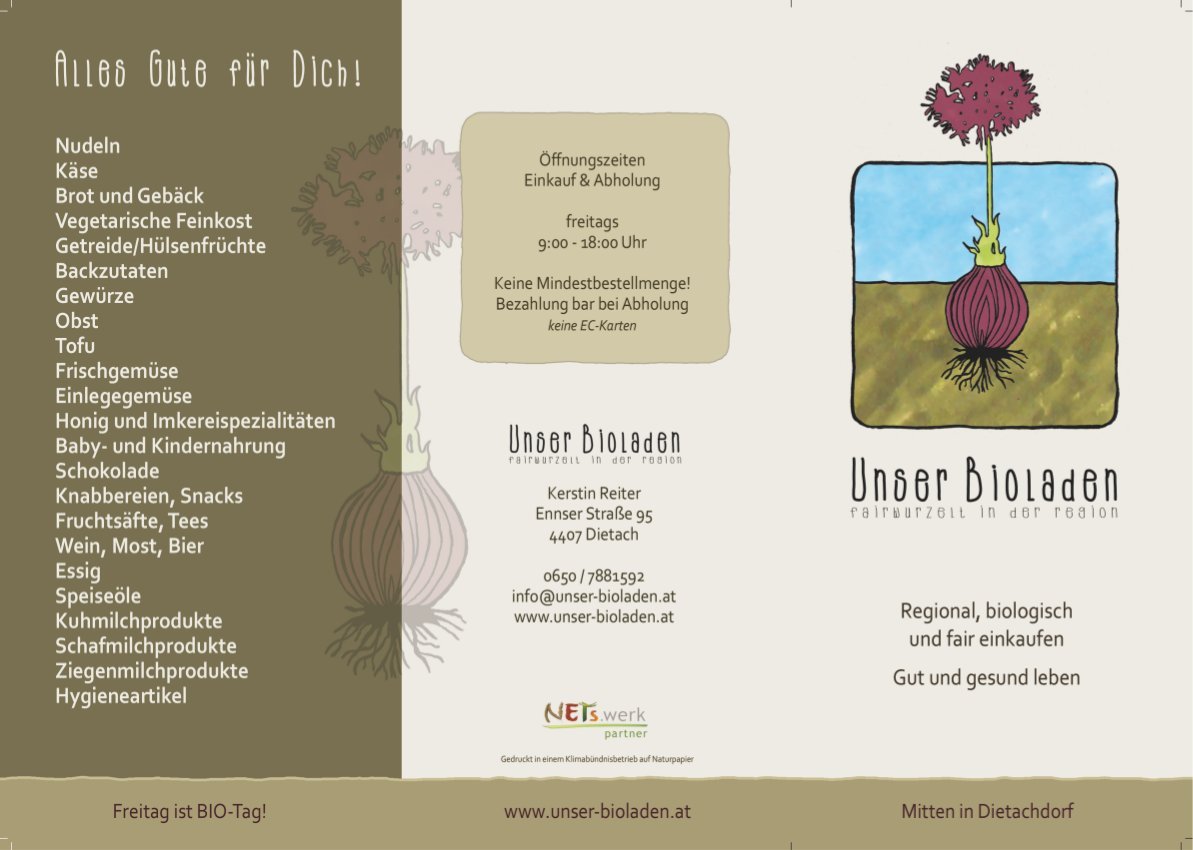 Folder Bioladen aussen