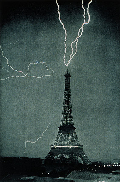 396px Lightning striking the Eiffel Tower   NOAA