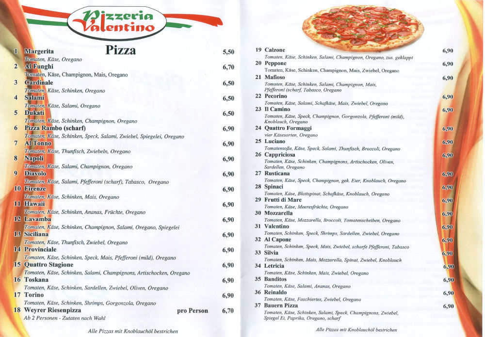 Fahrenheit Rodeo Centralisere Pizza (Pizzeria Valentino - Weyer)