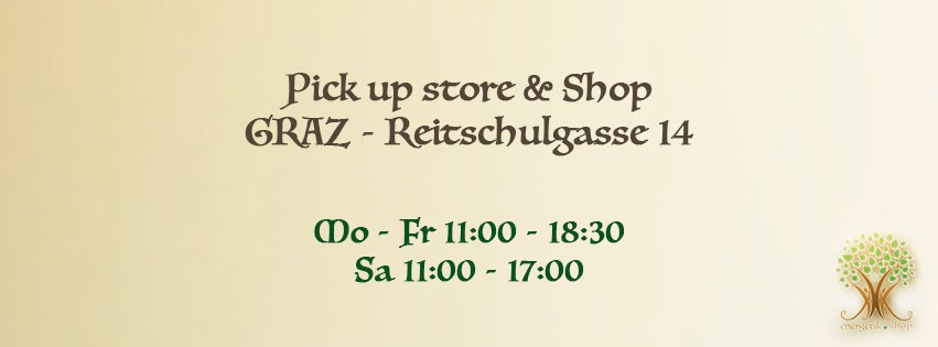 energetik.shop

Pick up store & Shop
Reitschulgasse 14
8010 Graz

Mo - Fr 11:00 - 18:30
Sa. 11:00 - 17:00
