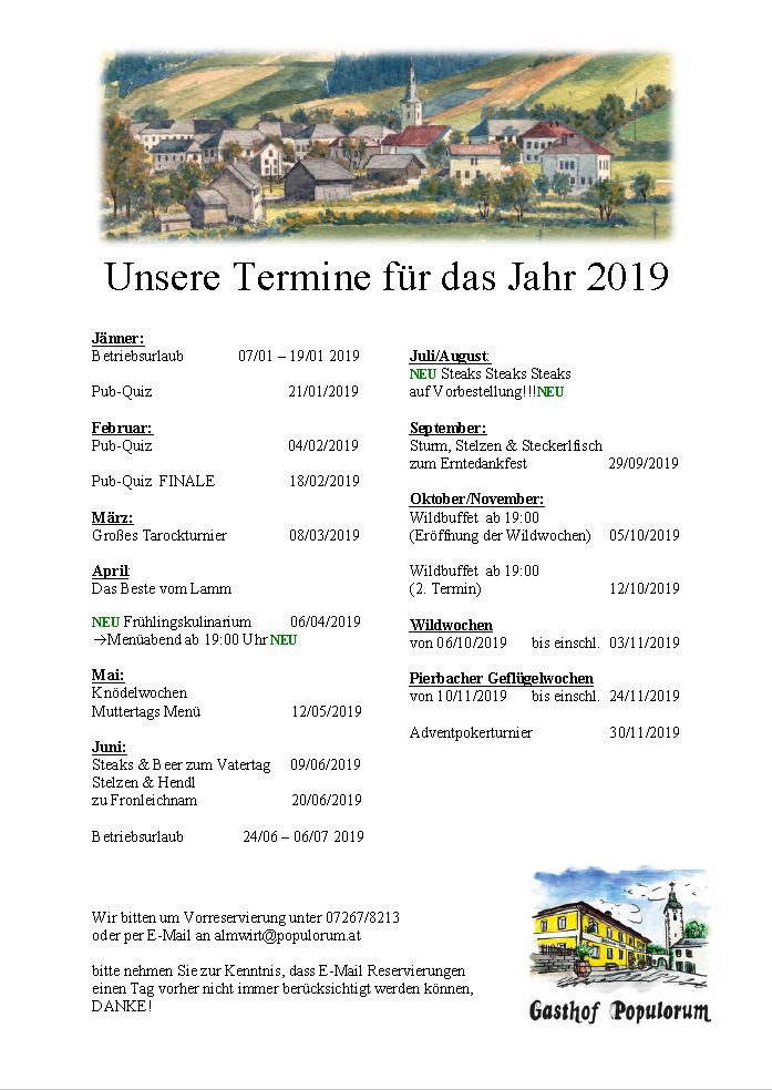Jahresvorschau 2019