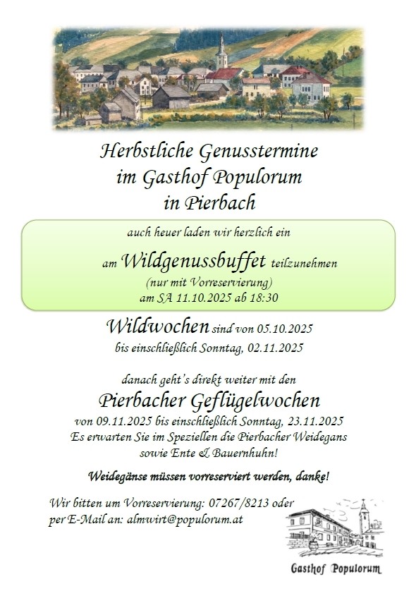 Herbstliche Genusstermine 2025