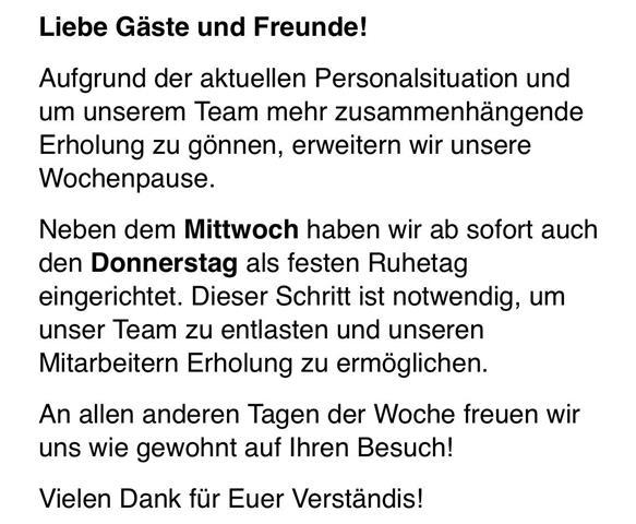 Wochenpause ab 22.09.2026